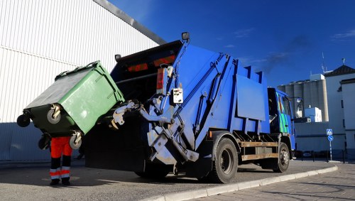 Waste collection truck in Mitcham neighborhoods