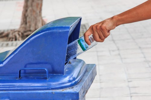 Waste clearance process during a construction project in Mitcham