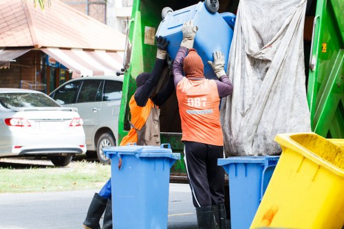 Professional waste management team at work